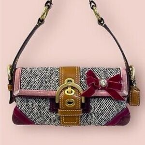 Coach tweed Demi flap shoulder bag vintage and rare NWT